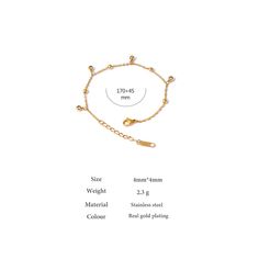 DETAILS: Product details:123564 Stainless steel Real Gold Plated Hypoallergenic | Sensitive Skin-Friendly Fade-resistant Chain length: 17cm+4.5cm Stone Bracelet, Real Gold, Chain Lengths, Chain Length, Sensitive Skin, Gold Bracelet, Gold Plate, Plating, Stainless Steel