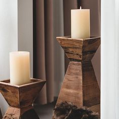 "Brown Wood Candle Holder for Living Room Dining Room" Wood Dining Table Decor, Brown Candle Holders, Brown Candles, Wood Candle Holder, Wood Candle, Christmas Interiors, Wooden Candle Holders, Wood Candle Holders, Wood Candles