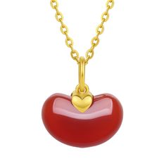 PRICES MAY VARY. 💖24K Gold Charm: 999 Solid Gold. Weight: 0.3-0.45g (0.011 to 0.016 oz). (Necklace not include) 💖Delicate and Dainty: If you love to fashion or gravitate towards simpler styles, this piece is perfect for you. The red jade and yellow gold perfact match. You won’t get tired of the cute pendant, because it was made with everyday wear in mind. 💖Creative innovation: This gold pendant is designed with a bean and love heart. The style design is more special and fashionable, adding a Gold Heart Jewelry, How To Clean Gold, Clean Gold Jewelry, Clean Sterling Silver, Pendant For Men, Red Jade, Jewelry Dainty, Pendant For Women, Dope Jewelry