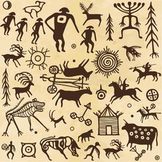 native american symbols and designs on parchment paper royalty illustration stock illustration, clip art, person,