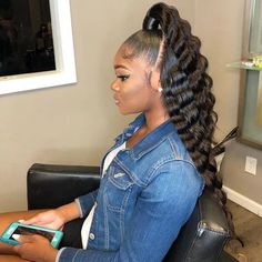 Weave Ponytail, Black Ponytail Hairstyles, Easy Hairstyles For Medium Hair, Straight Wigs, Women Ideas, Human Virgin Hair, A Pony, Quick Weave