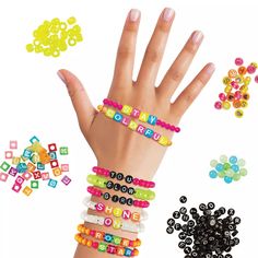 Diy Craft For Kids, Bracelet Making Kit, Y2k Accessories, Fun Bracelet, Alphabet Beads, Craft For Kids, Bead Kits, Custom Letters, Beaded Accessories