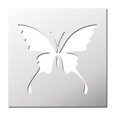 a white butterfly cut out on a gray background with the word,'butterflies'in it