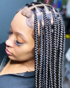 Big Box Braids, Big Box Braids Hairstyles, Feed In Braids Hairstyles, Single Braids, Long Box Braids, Box Braids Hairstyles For Black Women, Cute Braided Hairstyles, Braids Hairstyles Pictures, Cute Box Braids Hairstyles