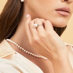 This beautiful pearl ring features a lustrous AA+ quality 7.5-8.0mm white Akoya pearl, imported directly from the pearl farms of Japan. The pearl is mounted with dazzling SI clarity diamonds on a 14K gold band.
This ring is available in a number of sizes for the perfect fit. Leather Pearl Jewelry, Akoya Pearl Ring, Pearl Trend, White Pearl Ring, Single Pearl Necklace, Pearl Farm, Ring Pearl, Pearl Engagement Ring, Pearl Rings