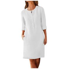 Product information: Season:Four Seasons Gender:Women Occasion:Home,Daily Material:Polyester Style:Casual,Fashion Sleeve Length:Sleeveless Collar:O-Neck Fit:Fits ture to size Thickness:Standard How to wash:Hand wash Cold,Hang or Line Dry What you get:1PC Women Dress Size:M Bust:100cm/39.37'' Shoulder:40cm/15.75'' Sleeve:59.6cm/23.46'' Length:97cm/38.19'' Size:L Bust:105cm/41.34'' Shoulder:41cm/16.14'' Sleeve:60.2cm/23.70'' Length:98cm/38.58'' Size:XL Bust:110cm/43.31'' Shoulder:42cm/16.54'' Slee Cotton Linen Dresses, Linen Casual, Vestidos Vintage, Mini Dresses For Women, Summer Chic, Long Summer Dresses, Vestido Casual, Vintage Elegant, Aaliyah