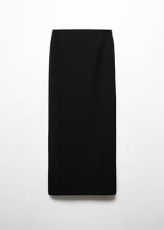 Straight long skirt - Women | Mango USA Mango Clothes, Straight Long Skirt, Long Straight Skirt, Aritzia Skirt, Black Skirt Outfits, Pencil Skirt Outfits, Long Skirts For Women, Straight Skirt, Work Attire