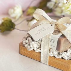 a close up of a box of soap on a table