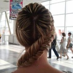 overhead fishtail swirl braid bun. Trendy We Fryzurach, Braid Bun, Long Human Hair Wigs, Daily Hairstyles, Hair Creations, Beautiful Braids, Face Hair, Great Hair