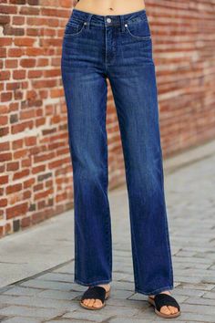 Classic High Rise Medium Wash Bottoms, Mid-rise Washed Blue Pants For Fall, Classic High Rise Medium Wash Flare Jeans, Washed Blue Mid-rise Pants For Fall, Classic Medium Wash Denim Flare Jeans, Classic Medium Wash Full Length Pants, Classic Full Length Medium Wash Pants, Washed Blue High Waist Flare Jeans For Fall, Straight Denim Bottoms For Fall