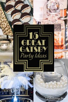 How To Throw A Fabulous Great Gatsby Themed Party Glam Theme Party Decor, Gatsby Party Decor, Glam Birthday Party Ideas, Sylvester Party, Nye Ideas, Gatsby Birthday Party, Gatsby Party Decorations, Great Gatsby Themed Party, Party Cat