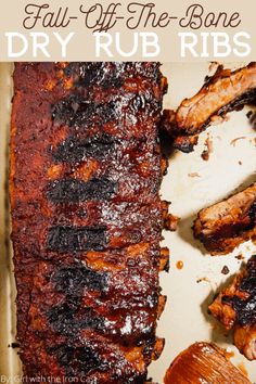 the ribs are ready to be grilled and put on the grill for bbq ribs