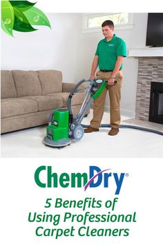 a man is cleaning the floor with a carpet cleaner