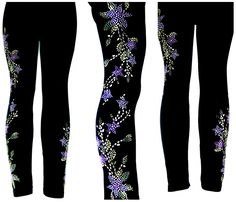 Plus Size Full-Length Leggings Embellished Rhinestone Lavender Star Flower Purple Star, How To Wear Leggings, Pirate Woman, Womens Leggings, Long Knit, Rhinestone Studs, Star Flower, Boots Fall, Inspirational Women