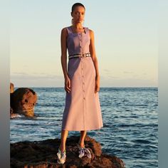 New With Tags. Fabric: Mid-Weight Stretch Twill Adjustable Belt At Waist Buttons At Front Shell: 97% Cotton/3% Elastane Pre Fall Collection, 2021 Fashion, Vogue Russia, Zac Posen, Pre Fall, Primavera Estate, Yorkie, Giorgio Armani, Sundress