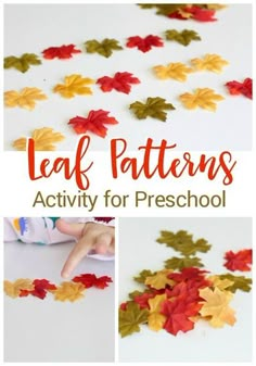 leaf pattern activity for preschool to learn how to make fall leaves with paper and glue