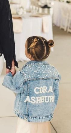 Little Girls Personalized Blue Pearl Denim Jacket Flower Girl Jean Jacket Baby Denim Jacket Toddler Denim Jacket Custom Girls Clothes - Etsy Disney Denim Jacket, Baby Denim Jacket, Denim And Pearls, Kids Jeans Jacket, Denim Baby, Toddler Jeans, Custom Jeans, Custom Denim, Baby Jacket