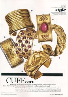 More Magazine, May 2011.  Rhodolite After Dark Cuff. Chunky Gold Jewellery, Creation Of The World, Chunky Gold Jewelry, Lucky Plant, Dope Jewelry Accessories, Jewelry Magazine, Animal World, Chunky Jewelry, Dope Jewelry