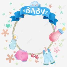 a baby frame with clothes and bottles on it