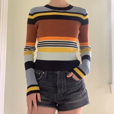 Gorgeous, Never Worn Sweater. Make An Offer!! Colorblock Sweater, Color Block Sweater, Colorful Sweaters, Blue Yellow, Color Blocking, Urban Outfitters, Color Blue, Sweaters For Women, Yellow