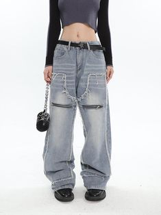 Size(cm) Length Waist Hip Thigh M 104 72 100 57 L 105 74 104 58 XL 106 76 108 59 Size: M L XL Color classification: light color Year Season: Spring 2023 Length: trousers Color: light High-rise Denim Blue Pants With Zipper, High Rise Denim Blue Pants With Zipper, Denim Blue Wide Leg Bottoms With Zipper, Blue Bottoms With Zipper Closure For Streetwear, Blue Wide Leg Pants With Zipper Closure, Blue Wide-leg Pants With Zipper Closure, Medium Wash Bottoms With Zipper For Streetwear, High Waist Denim Pants With Zipper, High Waist Denim Pants With Zipper Closure