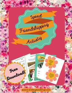 a pink background with flowers and text that reads speed, free printable activities