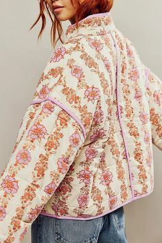 Chloe Jacket | Free People Floral Print Jacket, Quoi Porter, Quilt Jacket, Cardigan Top, Collar Designs, Midi Maxi Dress, Print Jacket, Inspiration Mode, Looks Style