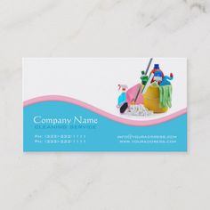 cleaning service business card on marble background