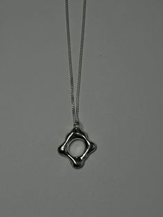 Sterling Silver molten pendant // 16'' sterling silver chain included // handmade Everyday Silver Necklace With Polished Finish, Sterling Silver Tarnish Resistant Pendant Necklace, Tarnish Resistant Sterling Silver Necklace, Elegant Small Silver Necklace, Sterling Silver Charm Necklace With Large Pendant, Sterling Silver Pendant Necklace With Box Chain, Everyday Necklace With Square Pendant And Polished Finish, Silver Pendant Necklace For Everyday, Everyday Silver Charm Necklace Tarnish Resistant