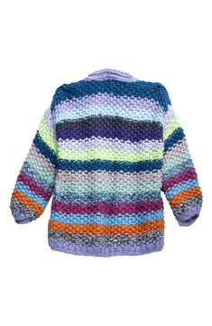 silhouette with multicolored stripes and ribbed trim.longlineFeel the warmth of this lightweight cardigan knit in a V-neck Long sleeves 100% acrylic Spot clean Imported Multicolor Knit V-neck Cardigan, Multicolor Knitted V-neck Cardigan, Multicolor V-neck Outerwear For Layering, Cozy Multicolor V-neck Cardigan, Multicolor Knitted Outerwear For Layering, Spring Multicolor Knitted Cardigan, Striped V-neck Cardigan For Winter, Colorful Knit Cardigan For Spring, Colorful Knit Spring Cardigan