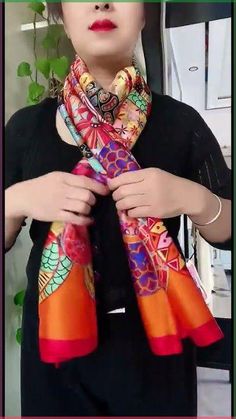 In this #ytshorts #tutorial Easy Stylish Silk Scarf Tie Methods | How to tie a scarf? P3130223 around the neck #shorts #scarf #scarfwearing #scarffashion #sc... How To Tie Scarves Around Neck, Scarf Knots How To Tie Scarves, Tying Scarfs How To Neck Scarves, Tie Scarf How To Neck Scarves, Tie Scarf Around Neck, How To Tie Scarf Around Neck, How To Tie A Silk Scarf, Different Ways To Wear A Scarf