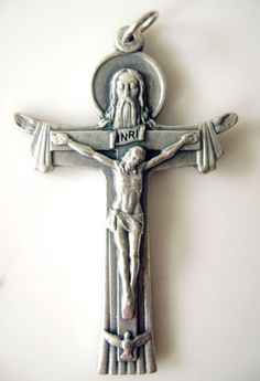 the crucifix is on display against a white background