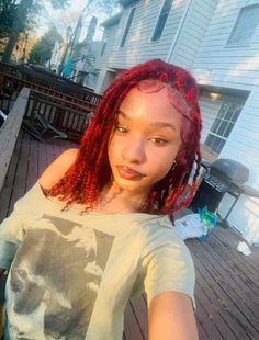 #locs Cherry Red Locs, Red And Black Locs, Dark Red Locs, Red Locs Black Women, Medium Locs Black Women, Short Locs Styles, Short Starter Locs Hairstyles, Feminine Locs, Purple Locs