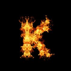 the letter k is made up of fire