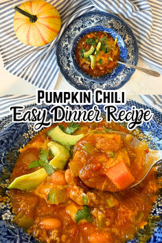 This easy recipe makes a satisfying pumpkin chili perfect for busy fall weeknights! Packed with veggies, protein and flavor... Even the pickiest eaters love this! Hearty Fall Meal, Recipe With Ground Beef, Pumpkin Chili Recipe, Pumpkin Chili, Sheet Pan Suppers, Fall Recipes Healthy, Fall Food, Food Family