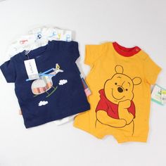 Brand New With Tags Nwt Baby Boy 0-3 And 3 Month Summer Outfits 1 Carter's 3 Piece Set - Short Sleeve T Shirt, Short Sleeve Bodysuit, Shorts - Blue, Plaid 1 Disney Winnie The Pooh Romper - Yellow Yellow Onesie With Cartoon Print For Playtime, Yellow Cartoon Print Onesie For Playtime, Playful Yellow Short Sleeve Onesie, Bodysuit Shorts, Disney Baby Clothes, 2nd Baby, Disney Winnie The Pooh, Short Sleeve Bodysuit, Baby & Toddler Clothing