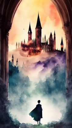 Harry Potter Journal, Harry Potter Castle, Animal Tattoo Ideas, Castle Painting