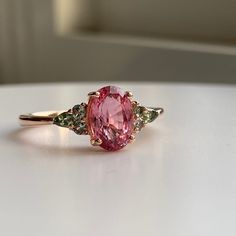 Pink Gemstone Rings, Sapphire Engagement Ring Pink, Pink Wedding Ring, Green Wedding Rings, Green Engagement Rings, Engagement Ring Pink, Pink Gemstone Ring, Pink Sapphire Engagement Ring, Pink Engagement