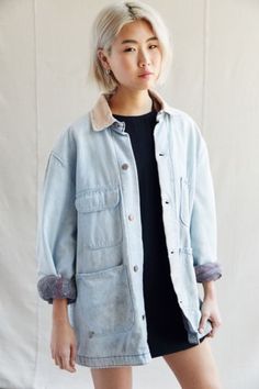 Urban Renewal Vintage Bleached Chore Coat - Urban Outfitters All Jeans, Chore Coat, Urban Renewal, Ethical Clothing, Indie Fashion, Denim Coat, Vintage Style Outfits, Need Love, Look Cool