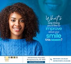 Tell us one thing you'd like to improve about your smile this season. Leave a comment below and let's talk about how cosmetic dentistry can help you get one step closer to your dream smile. #smilegoals #cosmeticdentistry #HeritageDental #Montgomeryville #PA Preventive Dentistry, Dental Aesthetics, Laser Dentistry, Dental Exam, Dental Fillings, Sedation Dentistry