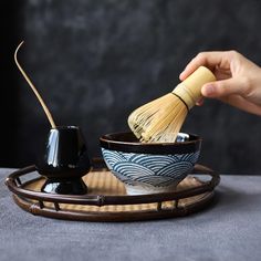 Beautiful Japanese matcha tea set with a whisk, a whisk holder, and a bowl. Matcha Tea Ceremony, Bamboo Whisk, Japanese Matcha Tea, طقم شاي, Matcha Tea Set, Matcha Whisk, Matcha Set, Japanese Tea Set, Bamboo Tea