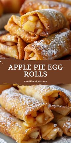 Apple Pie Egg Rolls Dessert Egg Rolls Recipe, Juicy Apple Pie, Pie Cupboard, Pie Storage, Jam Pie, Desserts Pie, Pie Blueberry