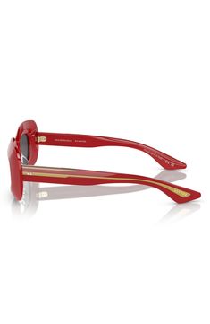 Indelible design elevates sleek square-shaped sunglasses that are sure to turn heads. 49mm lens width; 23mm bridge width; 145mm temple length 100% UV protection Acetate Made in Italy Red Acetate Sunglasses With Gradient Lenses, Red Acetate Sunglasses With Polarized Lenses, Luxury Red Square Frame Sunglasses, Classic Red Sunglasses With Mirrored Lenses, Shaped Sunglasses, Havana Brown, Oliver Peoples, Sunglass Frames, Square Frames