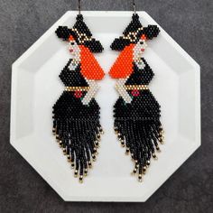 Witch Earrings, Halloween Costume Jewelry, Unique Witch Accessory, Handmade Halloween Gift, Black and Orange Fringe Earrings - Etsy Halloween Costume Jewelry, Witch Accessories, Witch Earrings, Earrings Halloween, Black And Orange, Jewelry Unique, Fringe Earrings, Earrings Etsy, Halloween Gift