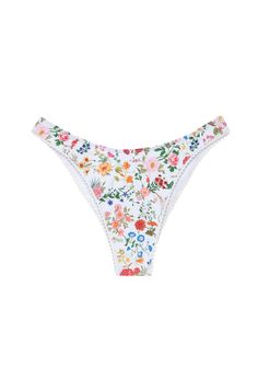 A classic bottom decorated with intricate trim. These bottoms can be pulled up to create a high leg and offer moderate coverage.  DESCRIPTION Moderate Coverage If in between sizes, size up Model is wearing a small bottom Fully Lined 80% nylon, 20% spandex Available in sizes XS-XL Beachy Tie-side Bottoms With Floral Print, Beachy Floral Print Tie-side Bottoms, Spring Floral Print Tie-side Bottoms, Summer Floral Print Tie-side Bottoms, Stretch Floral Print Bottoms For Pool, Floral Print Stretch Bottoms For Pool, Stretch Floral Print Bottoms For Beach Party, Floral Print Tie-side Bottoms For Beach, Tie-side Bottoms For Pool And Spring