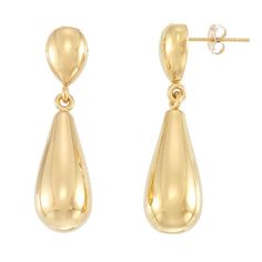 # Pieces In Set: 1 PairFeatures: Quick ShipEarring Back: PostShape: TeardropMetal Color: YellowEarring Length: 32.3mmEarring Width: 8.8mmCare: Wipe CleanEarrings Style: Drop EarringsMetal: 14k Gold Over Diamond ResinCountry of Origin: Imported Yellow Earrings, Earrings Drop, Buy Gold, Earring Backs, Photo Jewelry, Jewellery And Watches, Pearl Earrings, Fine Jewelry, Women Jewelry