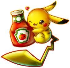 a cartoon character holding a jar of ketchup