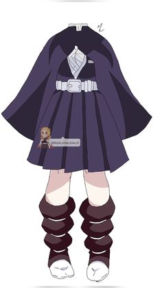 an anime character is wearing a purple dress