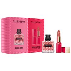 Fragrance Family: FloralsScent Type: Warm FloralsKey Notes: Blackcurrant, Jasmine Grandiflorum, Bourbon VanillaSet Description: Give the gift of Valentino! Surprise your beloved one with the perfect giftset featuring our iconic scent of Donna Born in Roma Eau de Parfum and a lipstick.This Set Contains:- 1 oz/ 30 mL Donna Born in Roma Eau de Parfum- 1 Rosso Valentino High Pigment Refillable Lipstick in 100R Born In Roma Perfume, Jasmine Grandiflorum, Valentino Donna Born In Roma, Refillable Lipstick, Born In Roma, Lipstick Set, Valentino Rossi, Floral Fragrance, Women Perfume