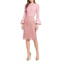 Rachel Parcell Pencil Skirt Pink Venetian Lace High Waist Knee Length Sz Xs $129 Size Info True To Size. Xxs=00, Xs=0-2, S=4-6, M=8-10, L=12-14, Xl=16 (14w), Xxl=18 (16w). Details & Care Rich Floral Lace And A Scalloped Hemline Edged With Wispy Eyelash Edges Bring Timeless Elegance To A High-Waisted Pencil Skirt. Designed By Blogger And Style Influencer Rachel Parcell And Available Only At Nordstrom, This Classically Refined Look Is Part Of A Collection Of Dresses And Other Apparel Designed For Cocktail Midi Skirt, Spring Evening Midi Length Pencil Skirt, Pink Feminine Formal Skirt, Elegant Lined Skirt For Brunch, Pink Feminine Skirt For Formal Occasions, Feminine Knee-length Evening Skirt, Feminine Knee-length Skirt For Evening, Spring Evening Relaxed Fit Pencil Skirt, Feminine Formal Pleated Skirt